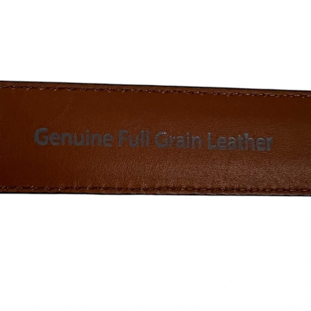 L.L. Bean Black Full Grain Leather Made In USA Belt Mens Size 38 Casual EUC - Picture 10 of 12